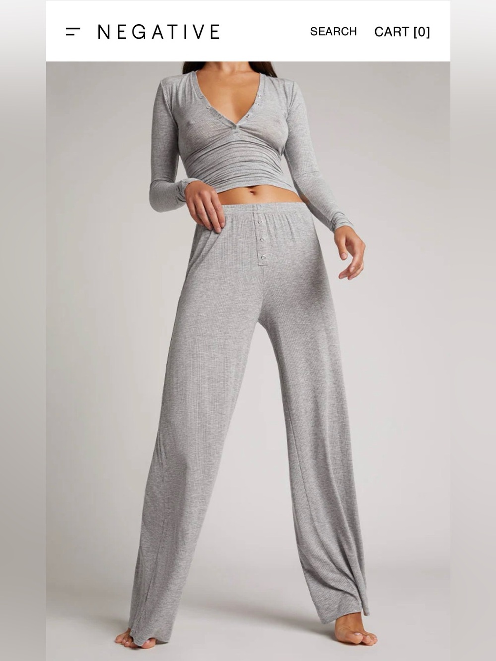Negative Brand Heather Gray Whipped Set of 3 - Pants, Tank, Long Sleeve Shirt